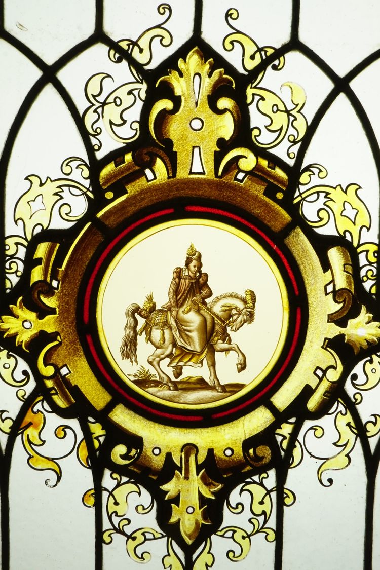 Vitrail - Vitraux - Médaillons aux cavalières