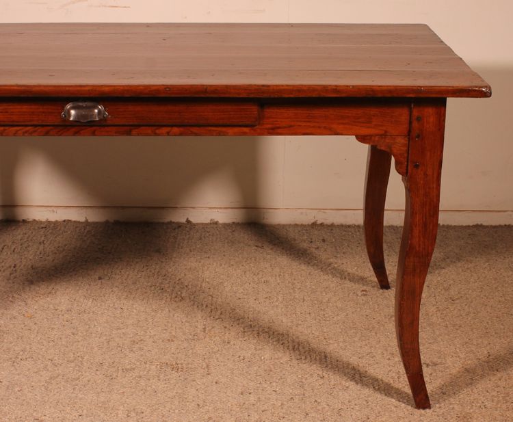 Louis XV Oak Table, Late 18th Century
