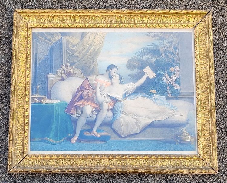 Les Amours de François 1er, colored engravings, 19th century