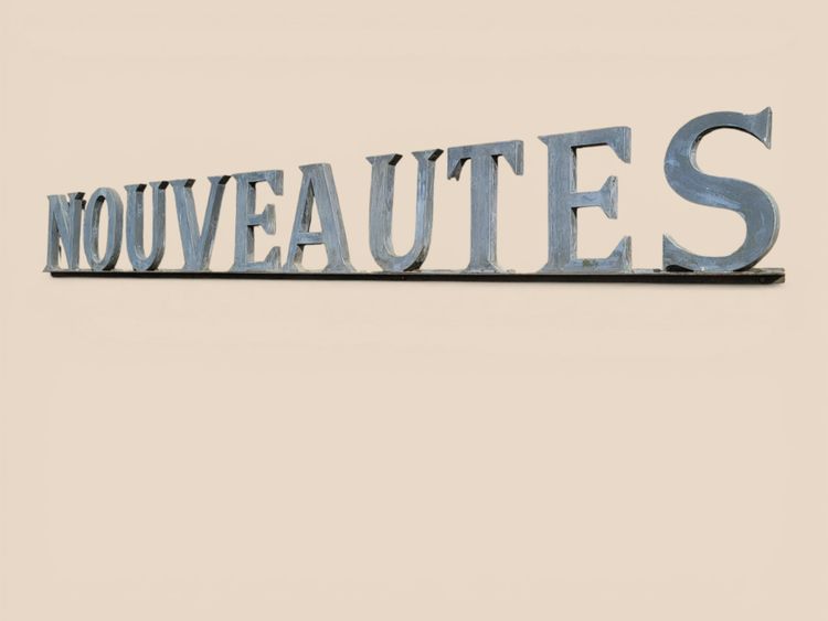 Insegna in zinco "Nouveautés", anni '50