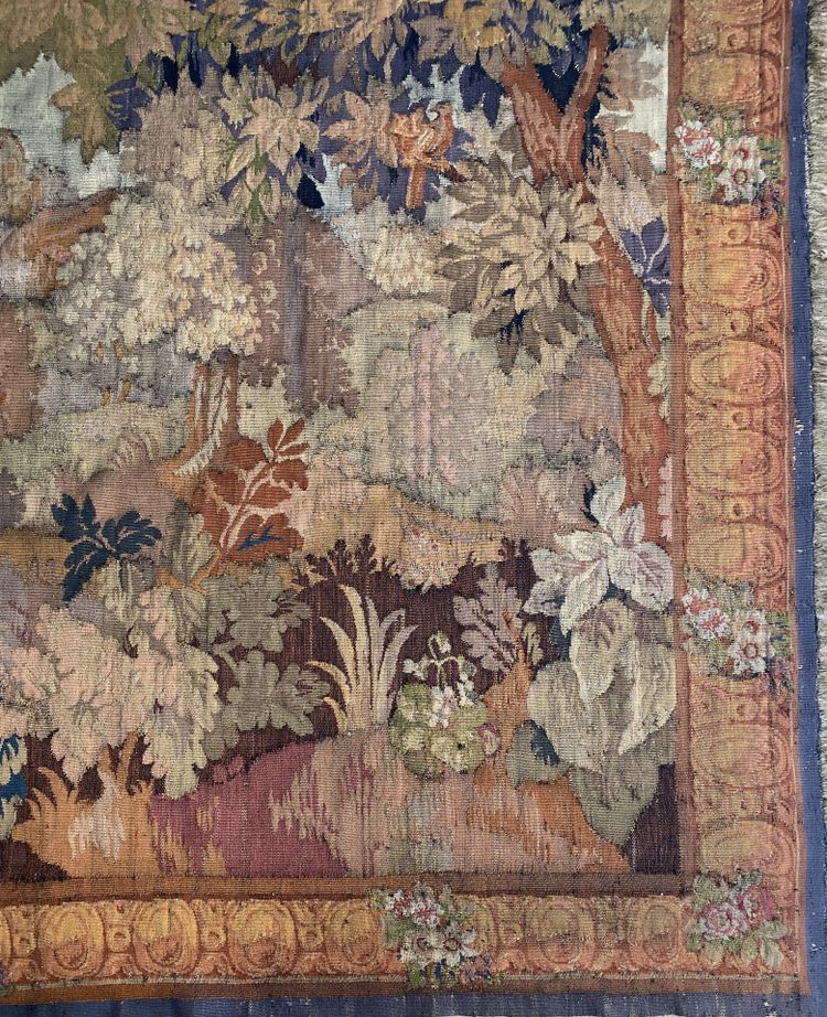 Tappezzeria di Aubusson del XVIII secolo - vivace paesaggio verde