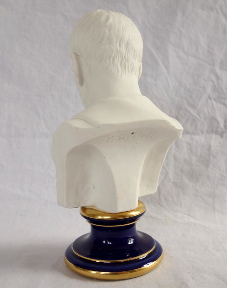 Manufacture Impériale de Sèvres - buste de Brutus en biscuit de Porcelaine - signé et daté 1867