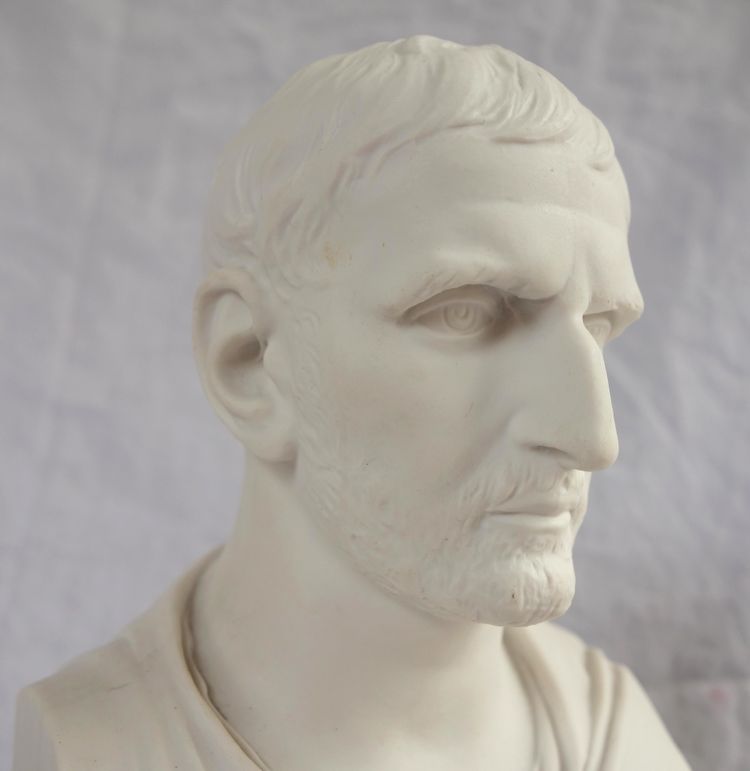 Manufacture Impériale de Sèvres - buste de Brutus en biscuit de Porcelaine - signé et daté 1867