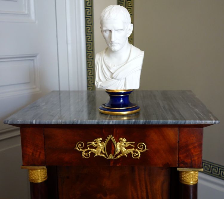 Manufacture Impériale de Sèvres - buste de Brutus en biscuit de Porcelaine - signé et daté 1867