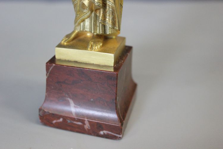 Vergoldete Bronzeskulptur von Christus dem Guten Hirten, um 1900