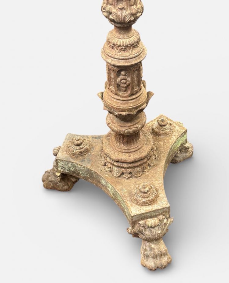 Cast iron church or chapel lectern in the Neo-Gothic style, mid-19th century, H 190 cm