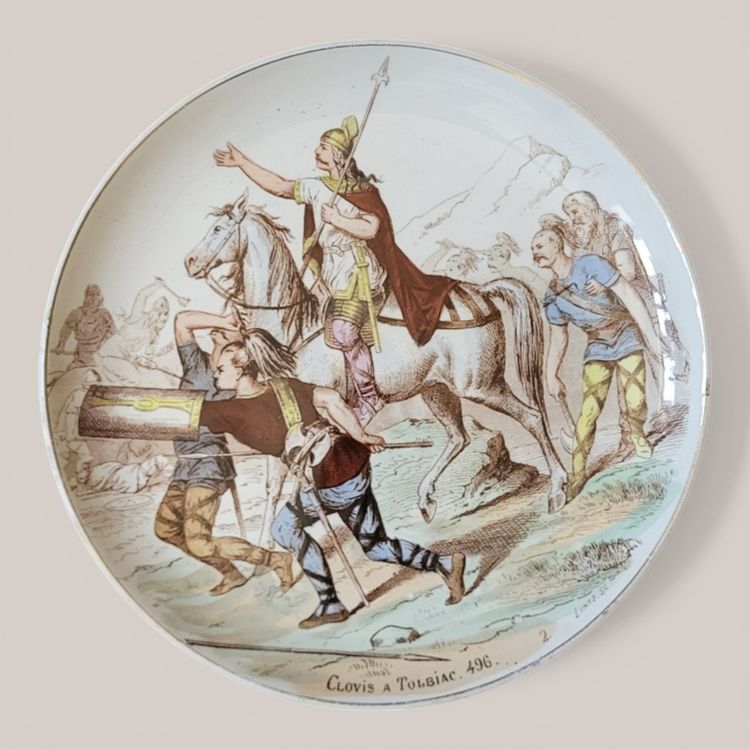 12 Piatti Creil & Montereau "Le nostre glorie militari", XIX secolo