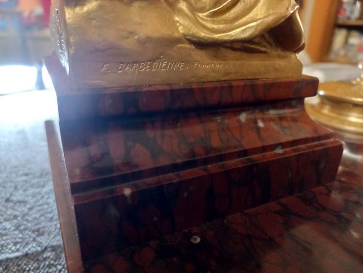 Important encrier "Allégorie de l'histoire" G Bareau & F Barbedienne