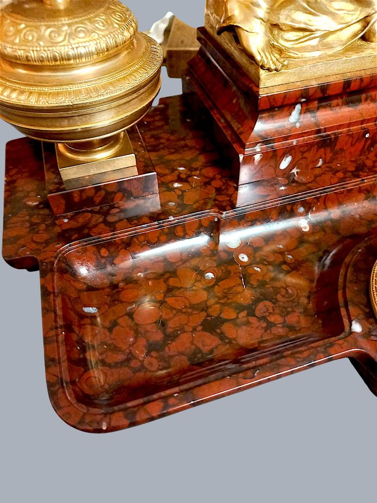 Important encrier "Allégorie de l'histoire" G Bareau & F Barbedienne