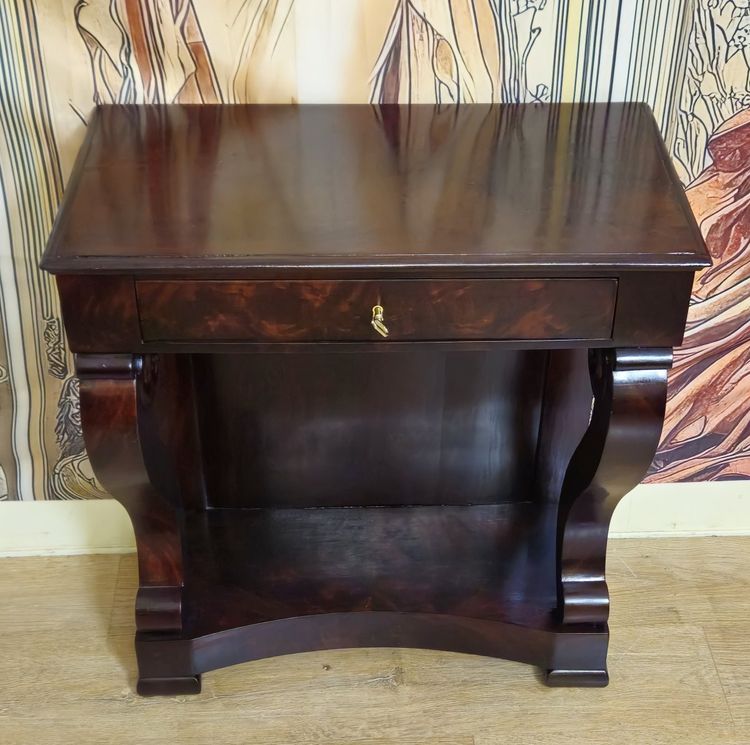 Consolle in stile Impero – Mogano – 1 cassetto – XIX secolo