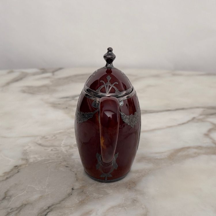 Lenox Art Nouveau English teapot with metal frame