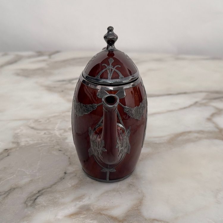 Lenox Art Nouveau English teapot with metal frame