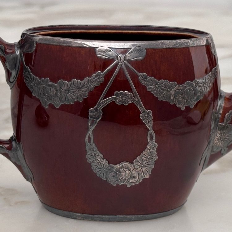 Lenox Art Nouveau English teapot with metal frame