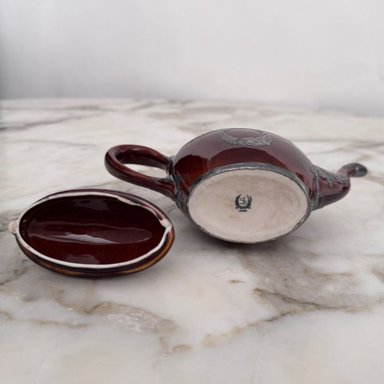 Lenox Art Nouveau English teapot with metal frame