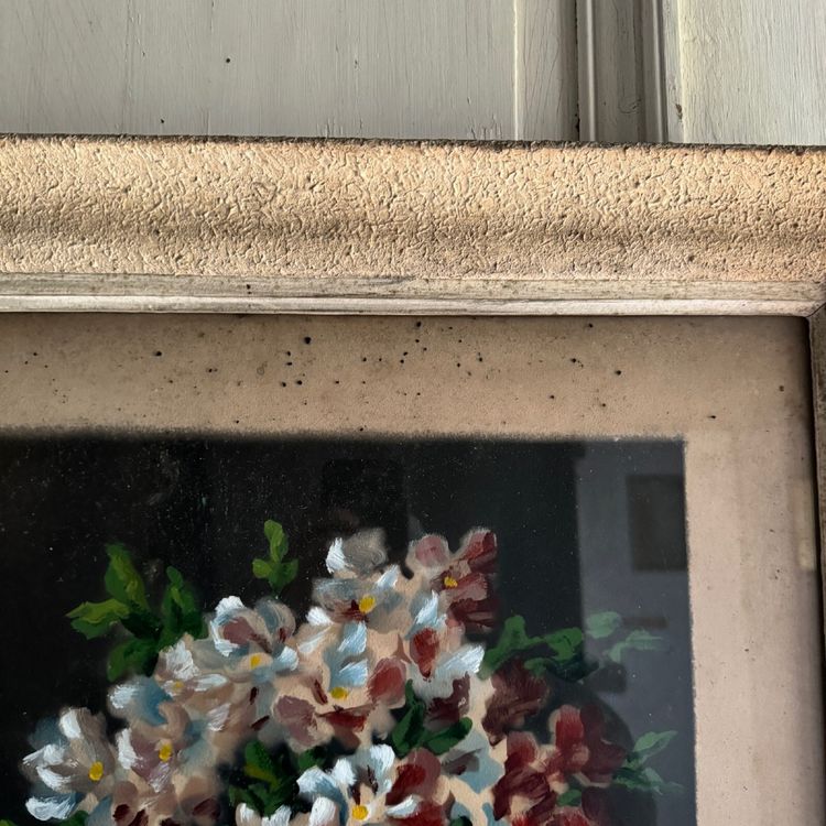 Aquarelle papier nature morte bouquet de fleurs vase jaune XXe Devilliers