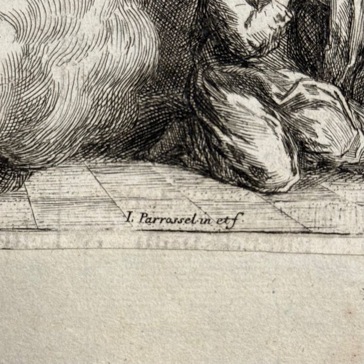 Gravure XVIIe représentant l'Annonciation par Parrorsel