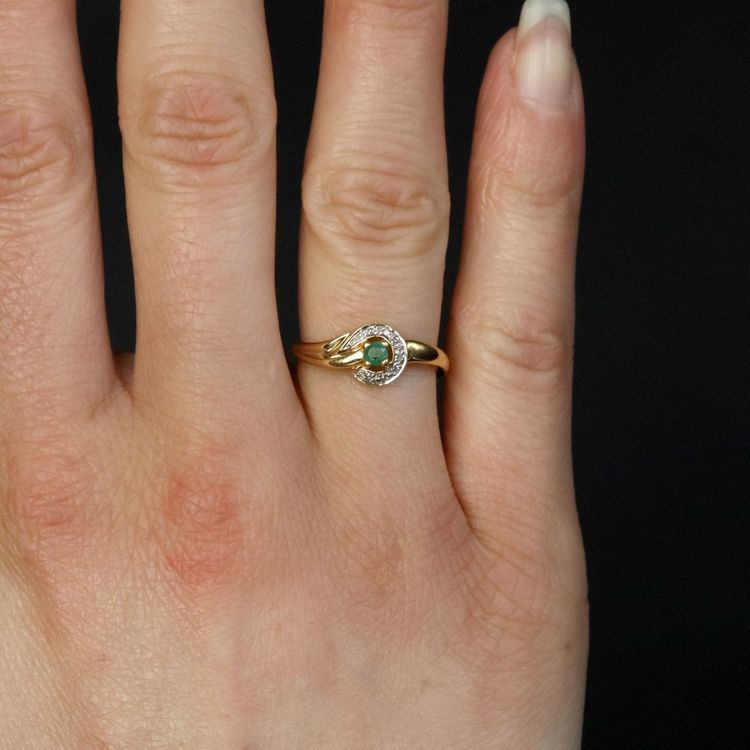 Emerald Ring, Pre-owned, Yellow Gold