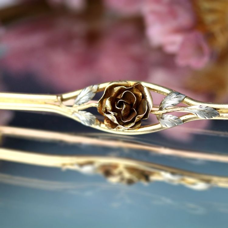 Brosche Spange Rosenknospe