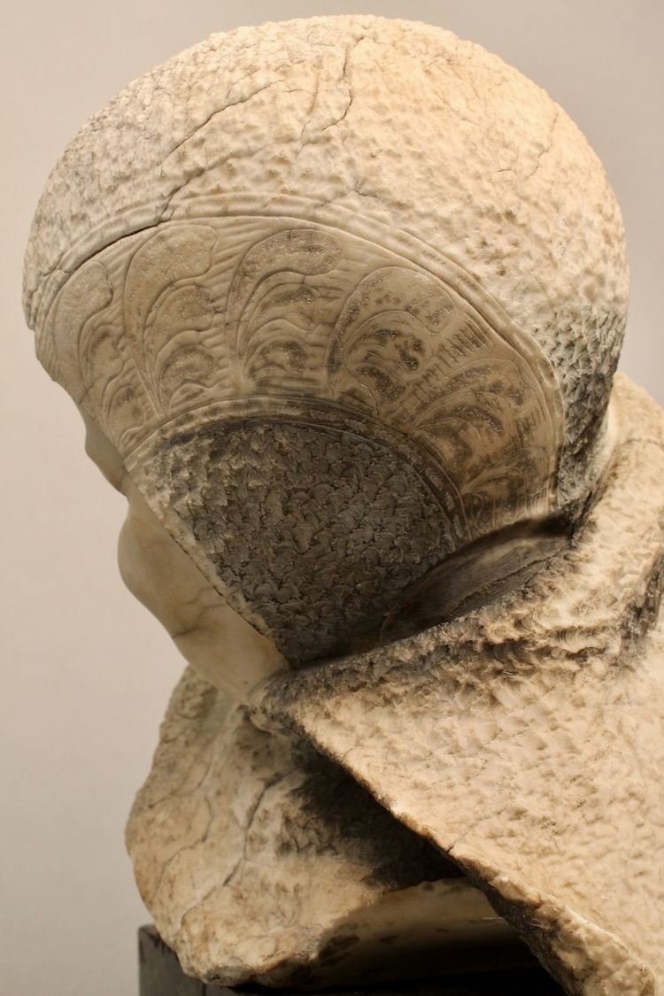 Stone sculpture Child's face 19th century on marble base
