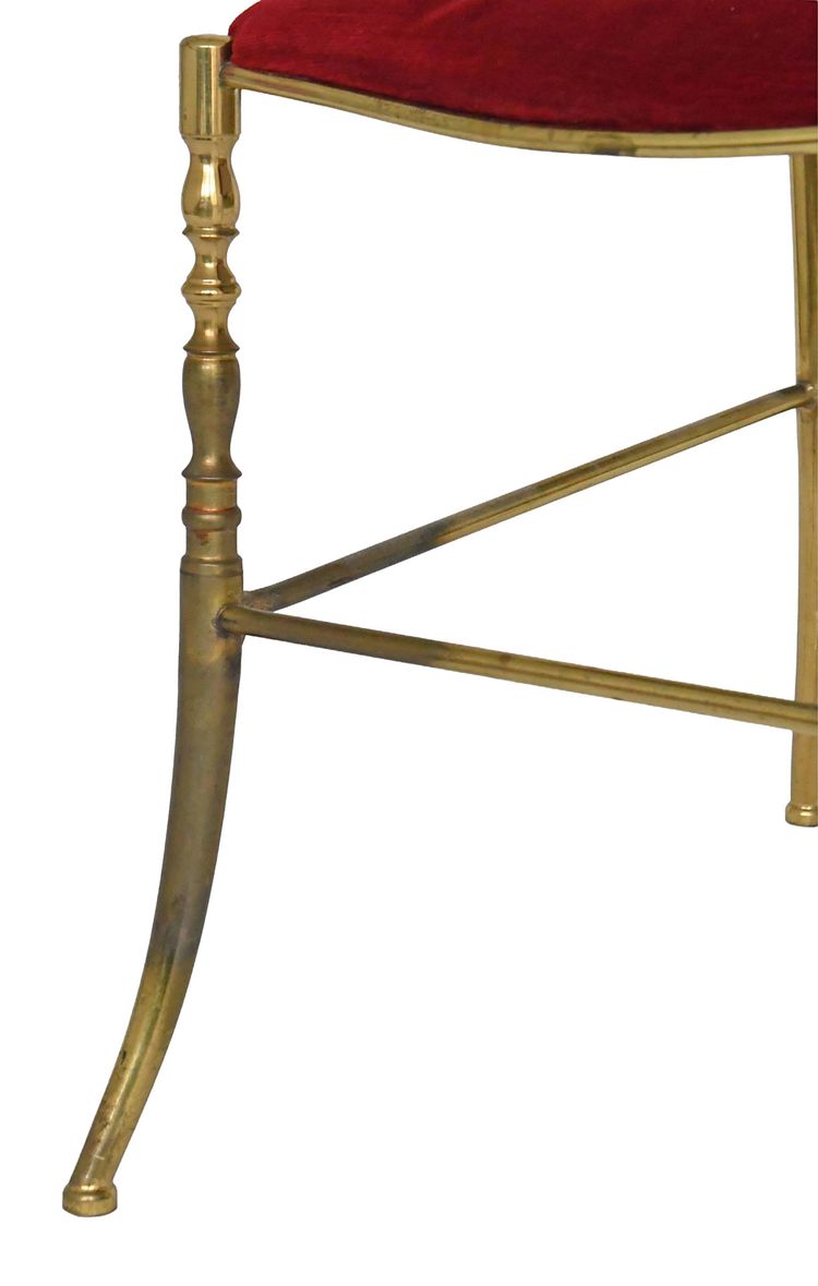 Vintage Chiavari Stuhl aus vergoldetem Messing im Hollywood Regency Stil