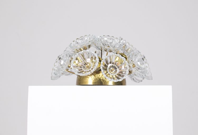 Sputnik "Dandelion" ceiling light - glass and brass