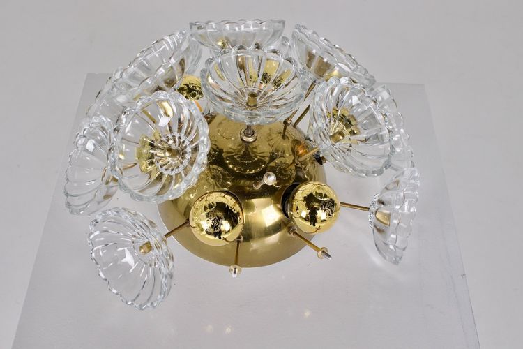Sputnik "Dandelion" ceiling light - glass and brass
