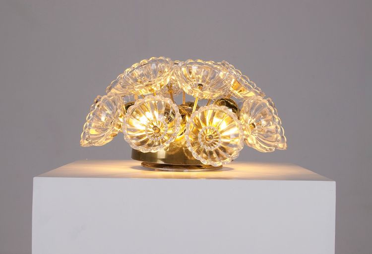 Sputnik "Dandelion" ceiling light - glass and brass
