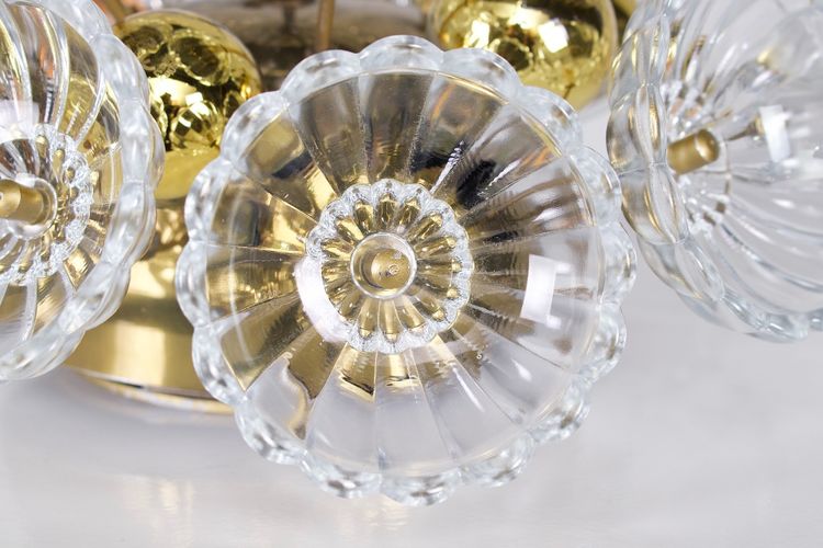 Sputnik "Dandelion" ceiling light - glass and brass