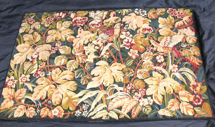 Arazzo in stile rinascimentale verdure aux oiseaux XX secolo d : 183 x 119 cm