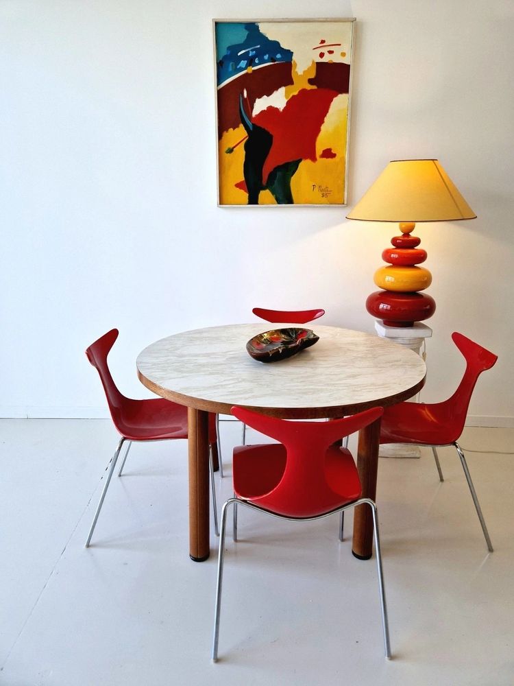 4 vintage post-modern dining chairs Delfy Design Gino Carollo
