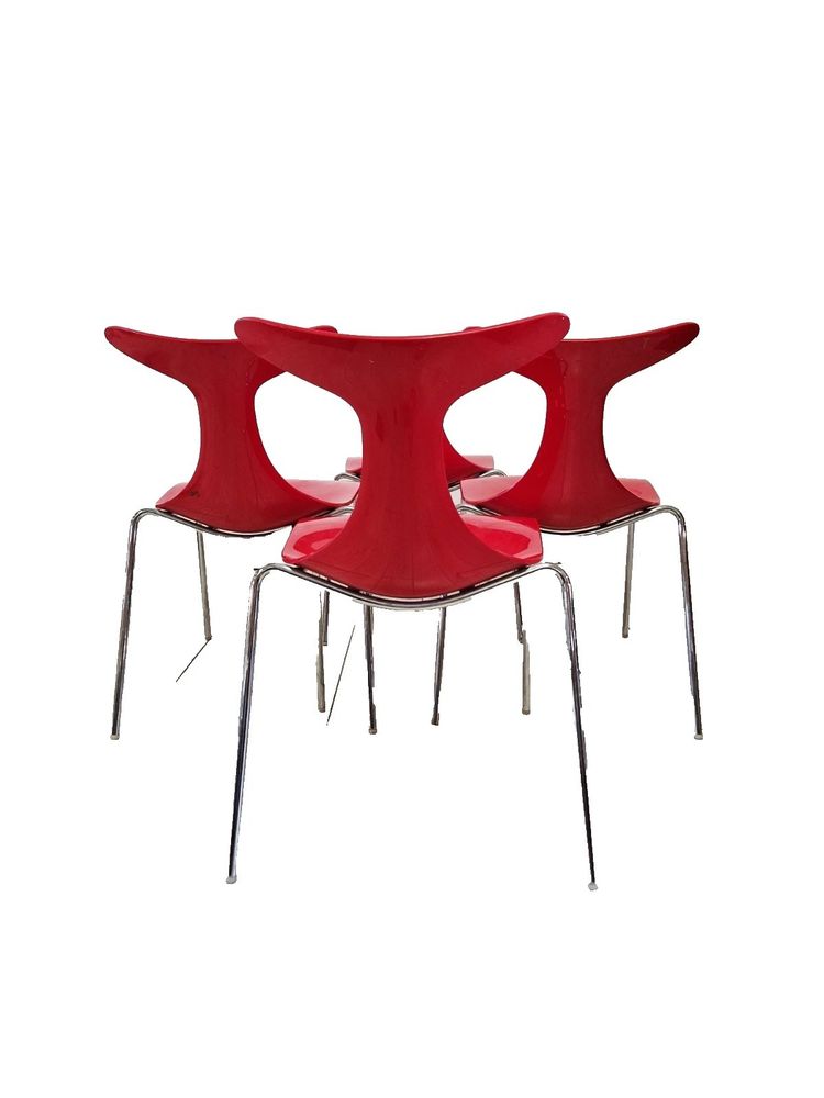 4 vintage post-modern dining chairs Delfy Design Gino Carollo