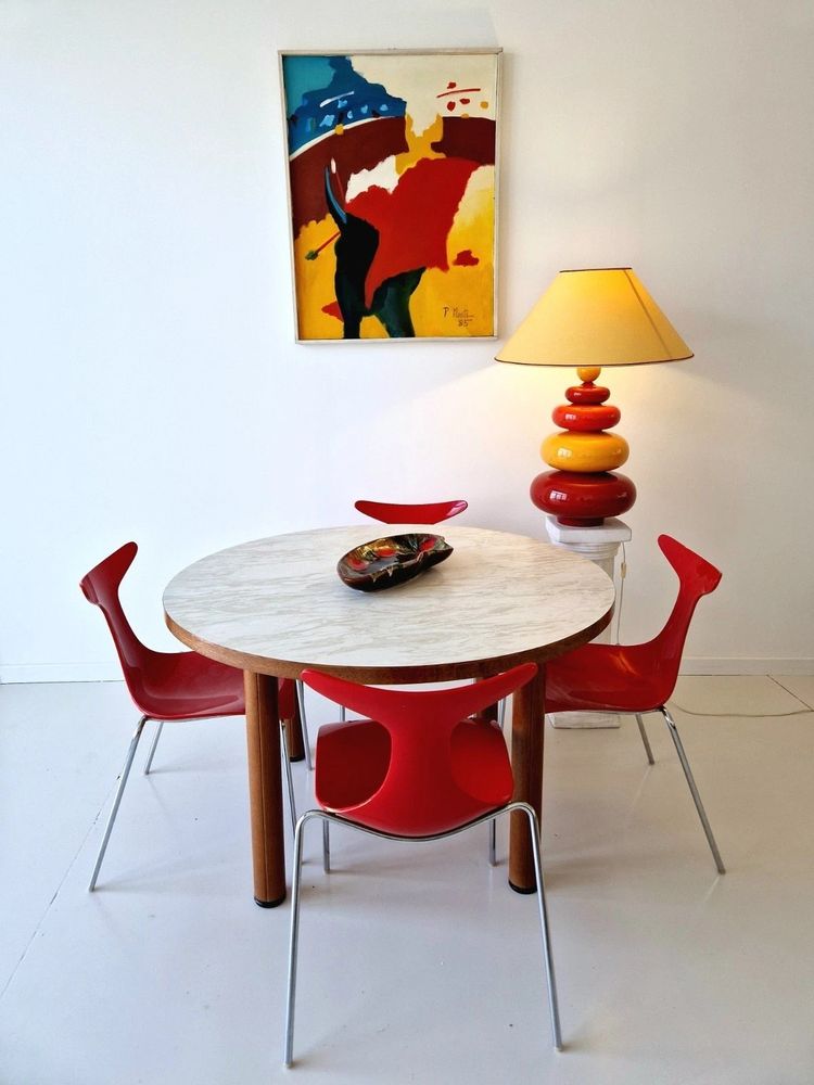 4 vintage post-modern dining chairs Delfy Design Gino Carollo