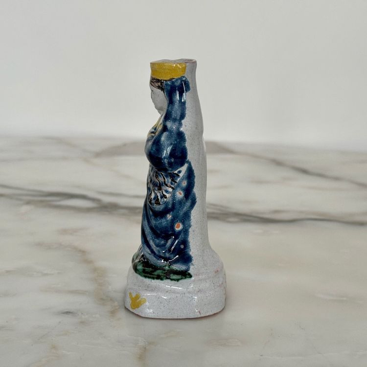 Small 18th century earthenware Virgin and Child marked AVM