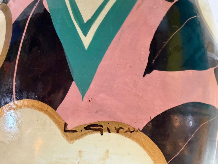 ART DECO KERAMIKVASE VON LOUIS GIRAUD IN VALLAURIS, UM 1940.