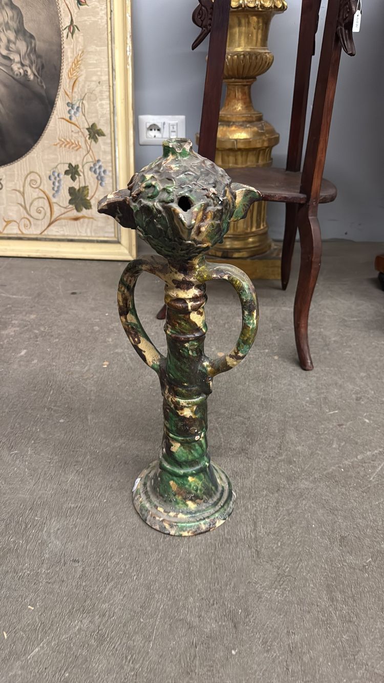 Antike kalabrische Keramik-Skulptur Seminara 1950, 50x30cm