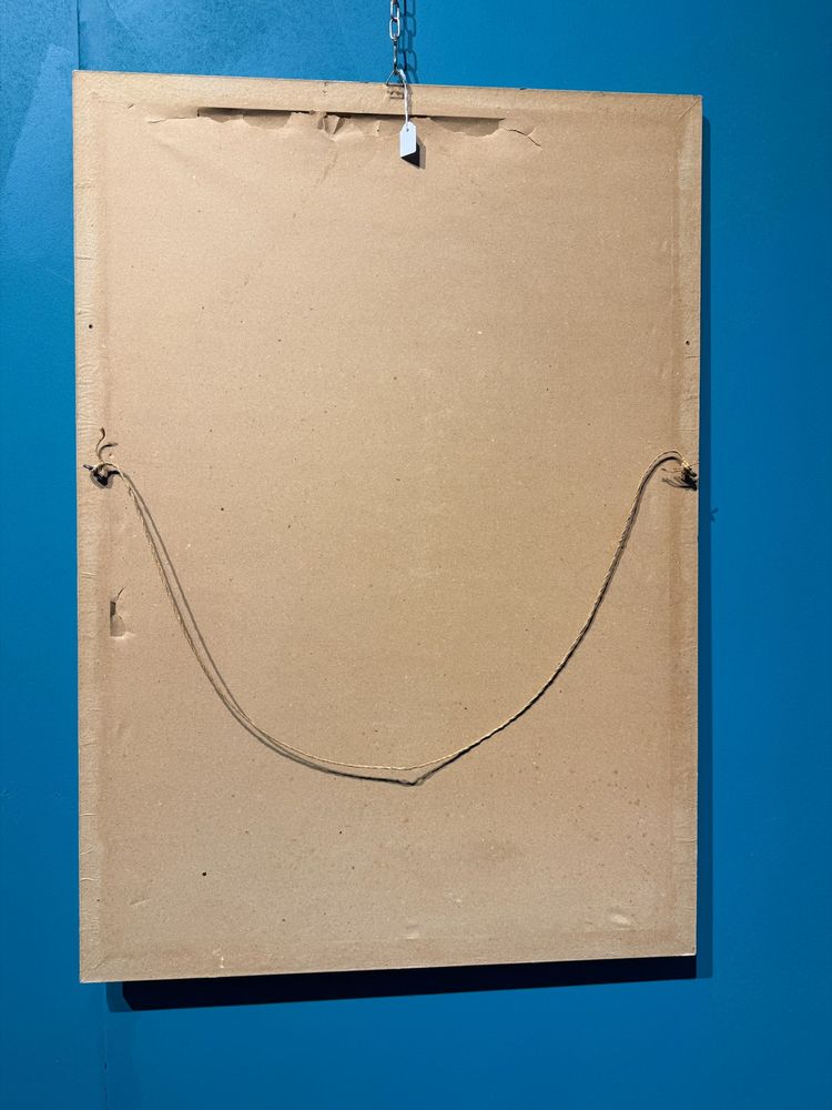 Antico stupendo ritratto realizzato a carboncino su carta, di dama Liberty 1920, 81x58cm. 