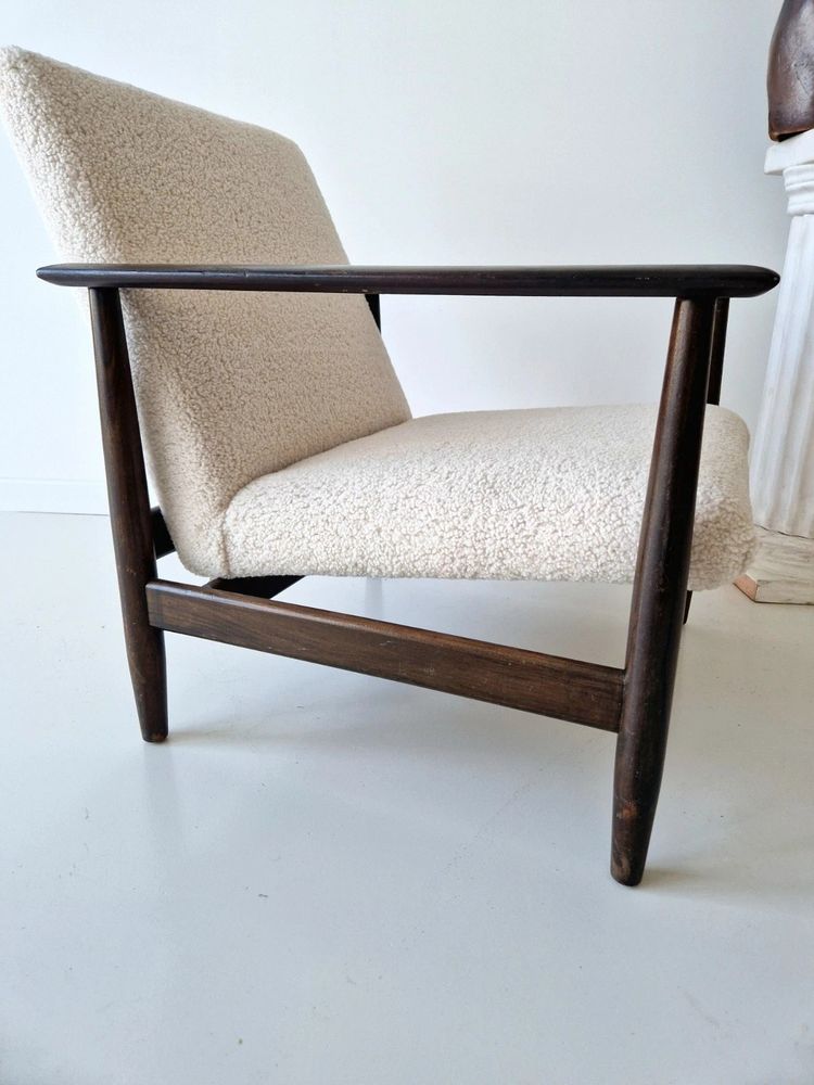 Fauteuil lounge Mid-Century, chaise danoise en afromosia