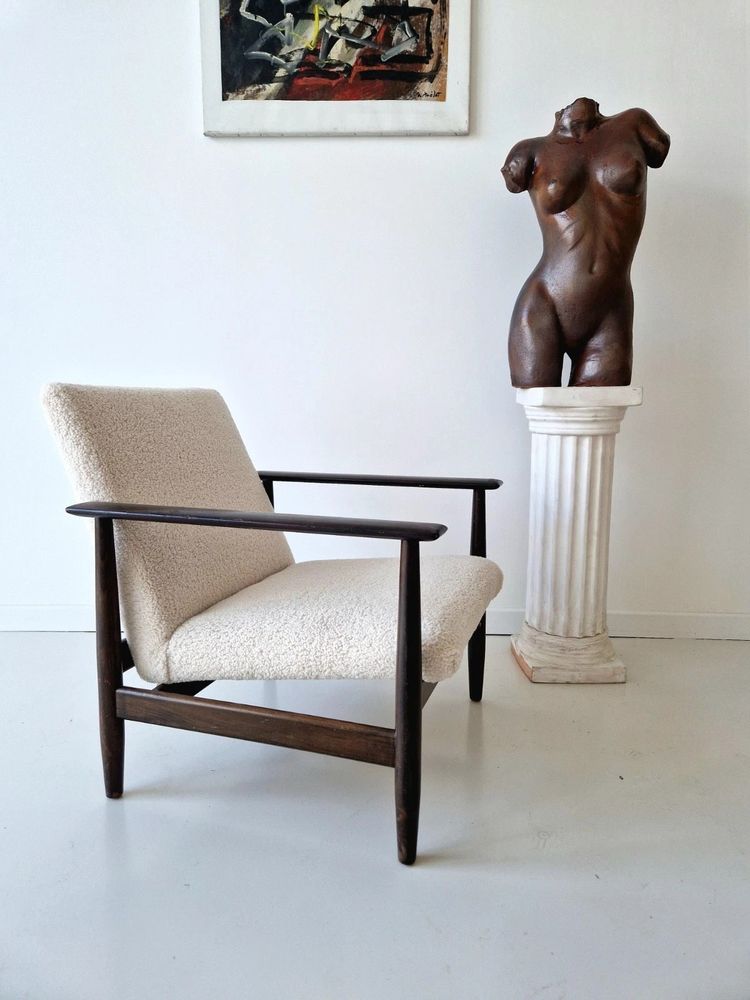 Fauteuil lounge Mid-Century, chaise danoise en afromosia