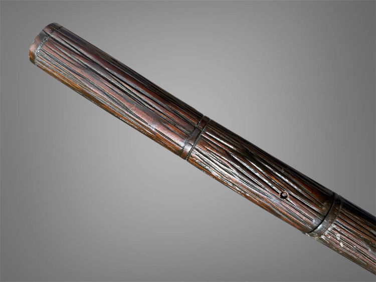 “Shikomi-zue” - wakizashi concealed in a cane, mounted in shirasaya - Kabun era (17th century).