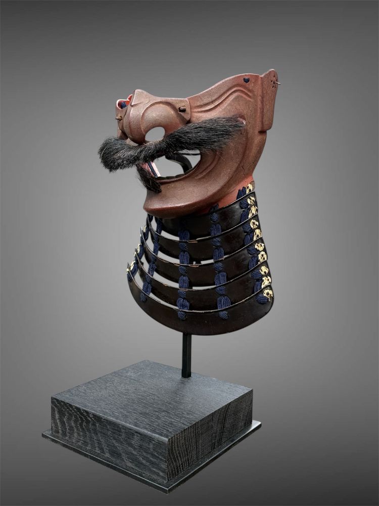 Halbe Samurai-Mempo-Maske – Edo-Zeit (1603–1868).