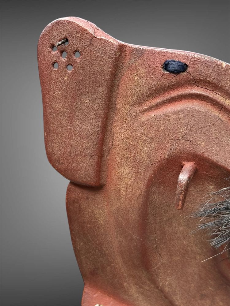 Halbe Samurai-Mempo-Maske – Edo-Zeit (1603–1868).