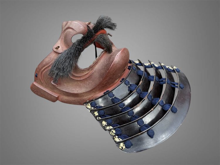 Halbe Samurai-Mempo-Maske – Edo-Zeit (1603–1868).