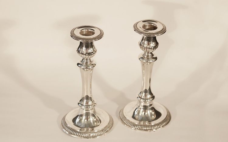 Pair of solid silver candlesticks Silver 835
