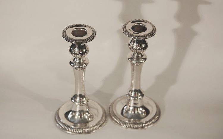 Pair of solid silver candlesticks Silver 835