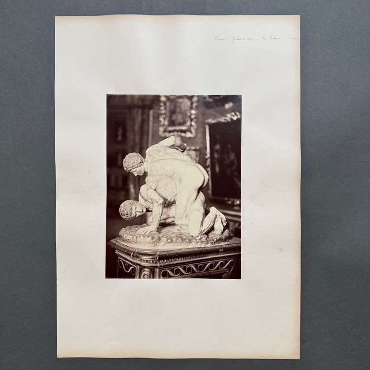Albumen print depicting The Wrestlers, Florence, 19th century