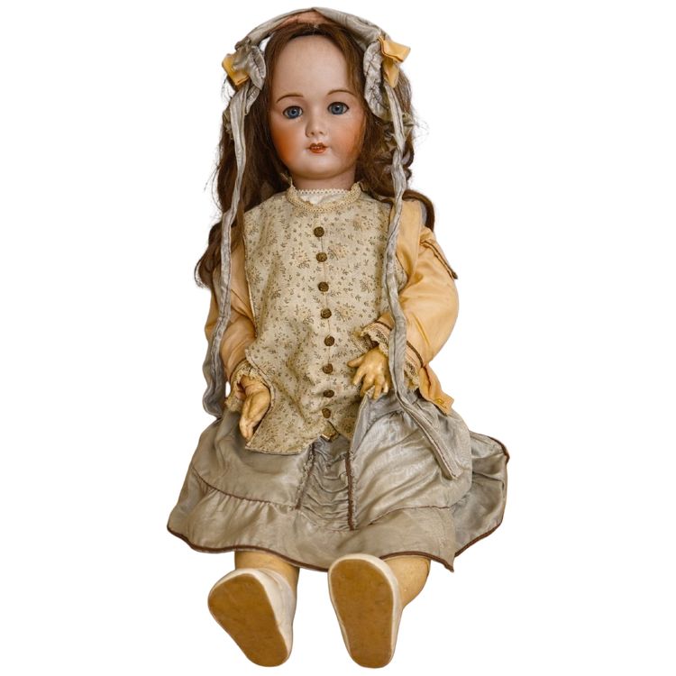 Grande bambola antica UNIS Francia 301 – testa in porcellana – circa 1930 – occhi che si chiudono – 68 cm