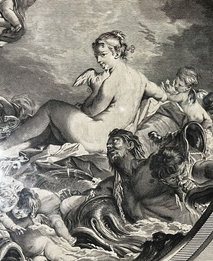 Engraving after Boucher, 18th century.