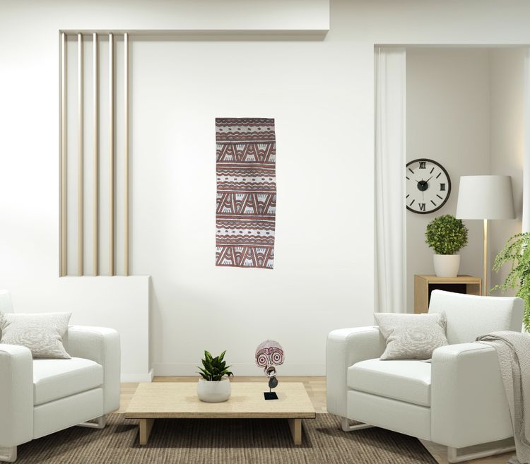 Tapa, Ozeanische Kunst, Stammeskunst, Primitive Kunst, Ozeanien, Papua-Neuguinea, Stoff, 87 cm