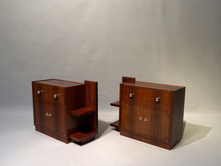 Coppia di comodini o tavolini laterali in stile Art Déco