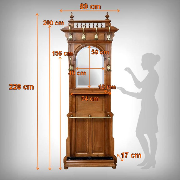 Appendiabiti in rovere - 1900